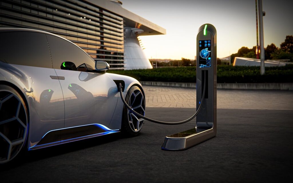 Prywatne miejsce parkingowe z ładowarką samochodu elektrycznego