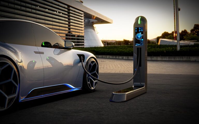 Prywatne miejsce parkingowe z ładowarką samochodu elektrycznego